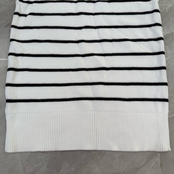 Women’s Talbots Stripe Shaker Stitch Funnel Neck Shell Mock Neck Sweater Medium - Picture 11 of 16